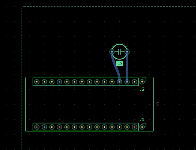 CircuitFlow.NET — placing a capacitor component on the PCB canvas