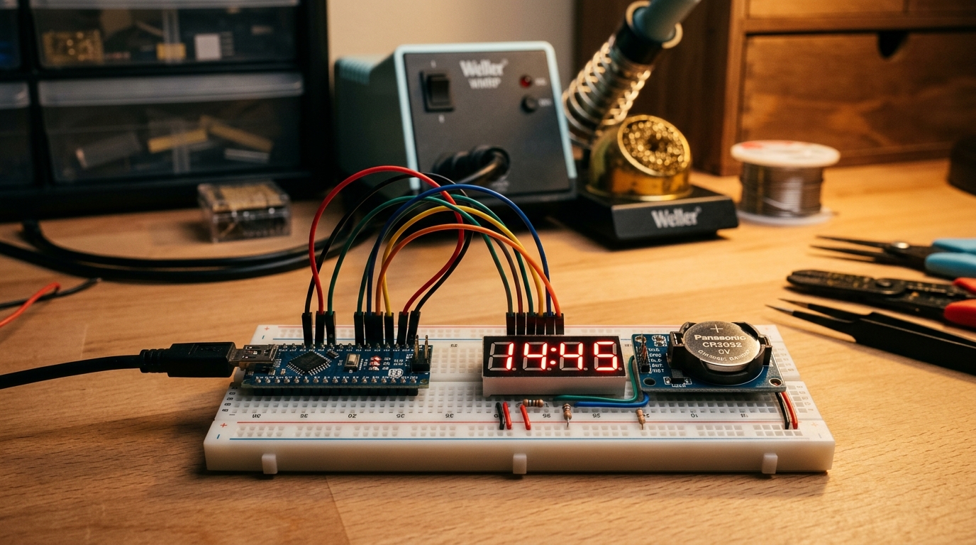 Arduino Digital Clock with DS1302 & 4-Digit 7-Segment Display