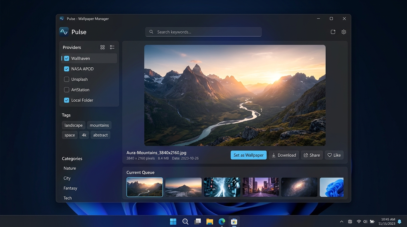 Pulse interface preview
